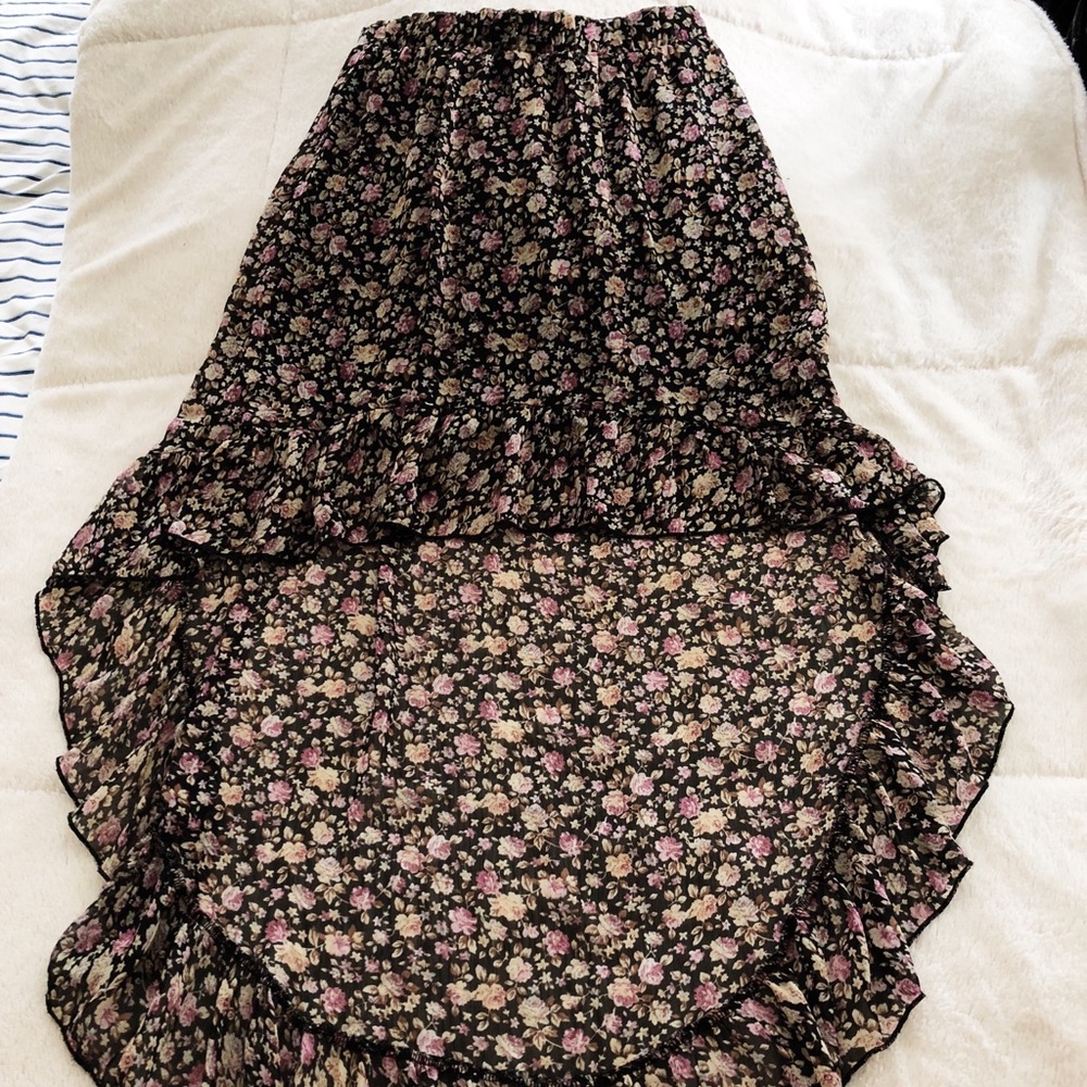 High low floral skirt
